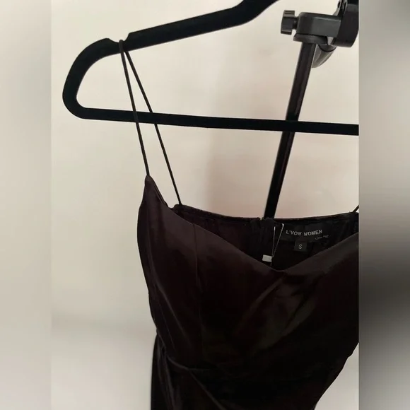 **Never Worn/With Tags** Spaghetti Strap Satin Cocktail Evening Dress Blk|Small - Picture 6 of 12